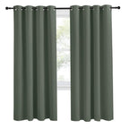 Nicetown Blackout Curtain For Living Room 78 Inch Long, 1 Panel, Dark Mallard, W55 X L78, Grommet Thermal Insulated Room Darkening Sound Proof Curtain For Bedroom/Kids Room