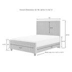 Crosley Furniture Grayson Channel Tufted Upholstered Bed Headboard, Granite Microfiber, Full/Queen