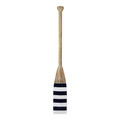 Stratton Home Decor Nautical Oar Wall Decor | Handcrafted Wood Decorative Oar With White, Yellow, Blue, And Grey Details | Mountable Wooden Oar Wall Ornament | 8.00”X1.75”X60.00”