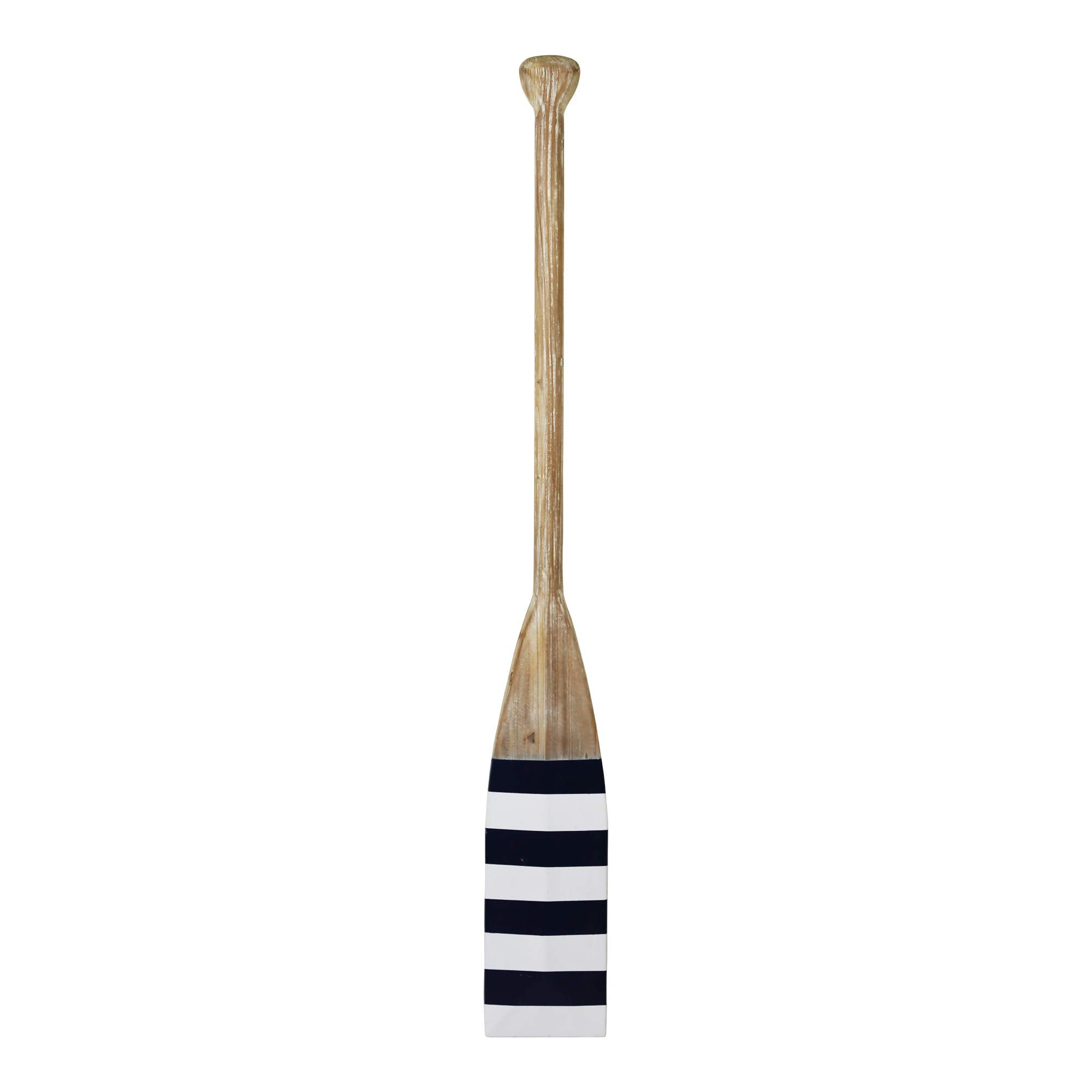 Stratton Home Decor Nautical Oar Wall Decor | Handcrafted Wood Decorative Oar With White, Yellow, Blue, And Grey Details | Mountable Wooden Oar Wall Ornament | 8.00”X1.75”X60.00”