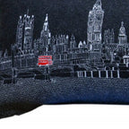 HomeRoots Grey 45' Black and White London Nighttime Skyline Lumbar Decorative Pillow