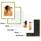 Golden State Art, 16X20 Picture Frame With Mat For 11X14 - High Definition Glass Wall Mounting Horizontal Vertical Display (Gold