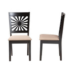 Baxton Studio Olympia Modern Fabric Dining Chair, Beige/Espresso Brown, 2/Set (231-2P-13180-HT)
