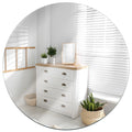 JUNEBRUSHS Oval Mirror, Fogless Shatterproof Oval Wall Mirror Acrylic Oval Bathroom Mirrors Unbreakable Frameless Wall-Mounted M