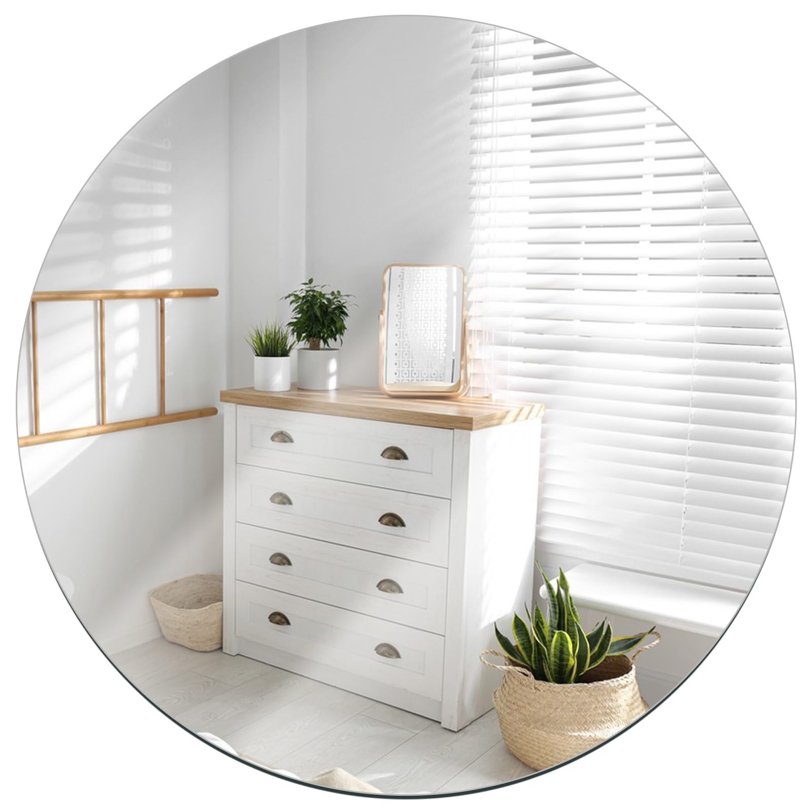 JUNEBRUSHS Oval Mirror, Fogless Shatterproof Oval Wall Mirror Acrylic Oval Bathroom Mirrors Unbreakable Frameless Wall-Mounted M