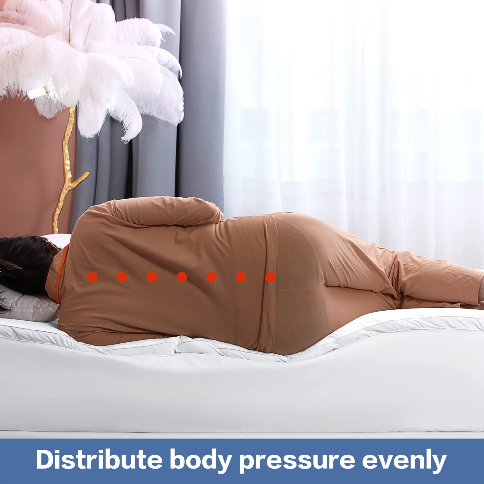 Cohome Queen Size Mattress Topper Extra Thick Cooling Mattress Pad 400Tc Cotton Top Plush Down Alternative Fill Pillow Top Mattr