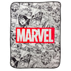 Silver Buffalo Marvel Retro Vintage Comics Panel 45' X 60' Fleece Throw Blanket