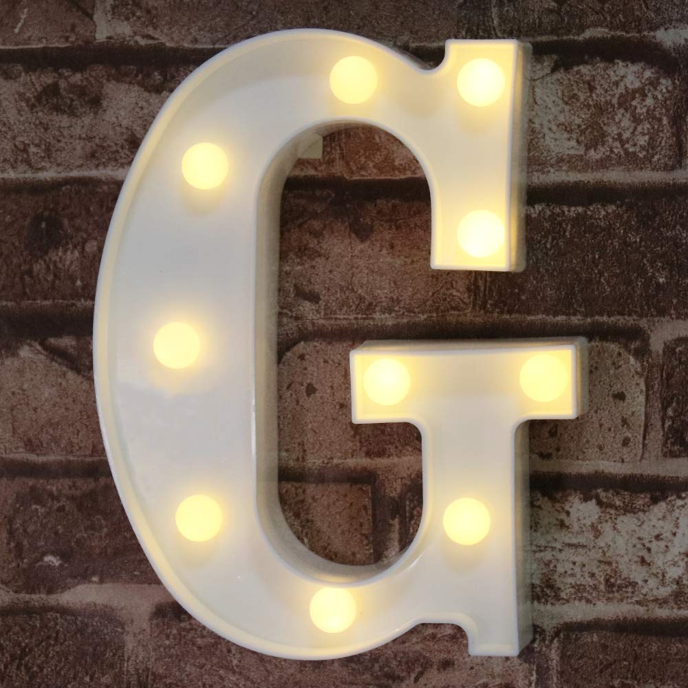Pooqla LED Marquee Letter Lights Sign, Light Up Alphabet Letter for Home Party Wedding Decoration G