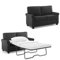 WIDELUCK Pull Out Sofa Bed, Two Seat Loveseat Sleeper Sofa Bed, 2-in-1 Convertible Sleeper Couch with Memory Foam Mattress and B