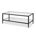 Henn&Hart 45' Wide Rectangular Coffee Table With Mirror Shelf In Blackened Bronze, Modern Coffee Tables For Living Room, Studio Apartment Essentials