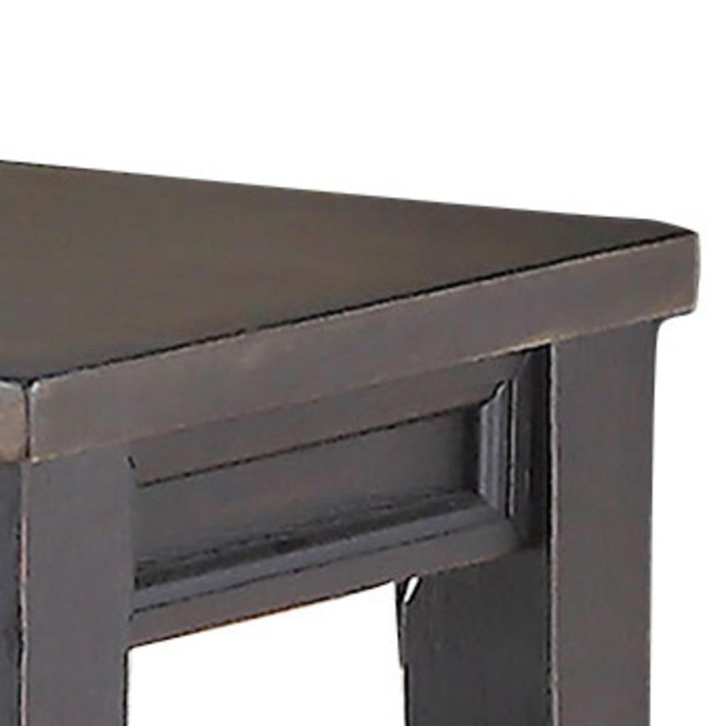 Steve Silver Raven Noir Two-Tone Ebony Back and Driftwood Dining Bench Solid Wood