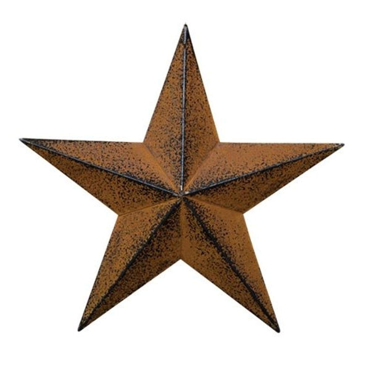 CWI Gifts Barn Star Wall Decor, 12-Inch, Rust/Black