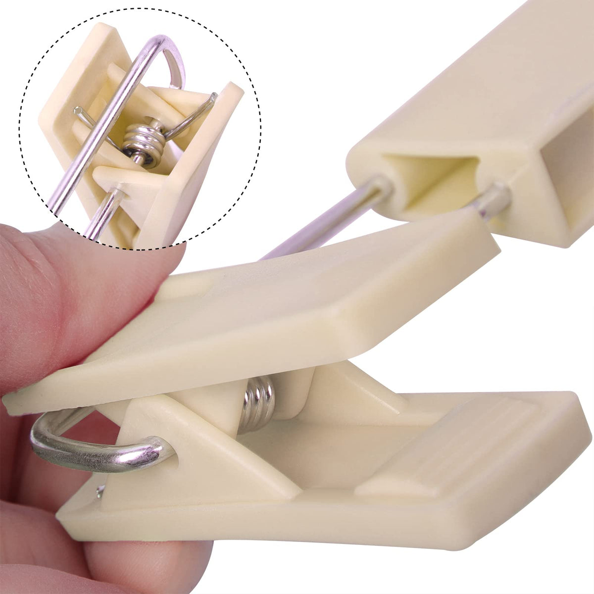 Pants Hangers With Clips Skirt Hangers For Women Plastic Clip Hangers For Pants Clothes Hangers (50Pack, Khaki)