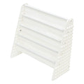 UNiPLAY Kids 4-Tier Book Storage Organizer with Sling Book Pockets, Plastic Sling Rack Bookshelf for Playroom, Fits Blocks, Whit