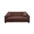 Benjara Microfiber Adjustable Sofa With Pillows, Brown