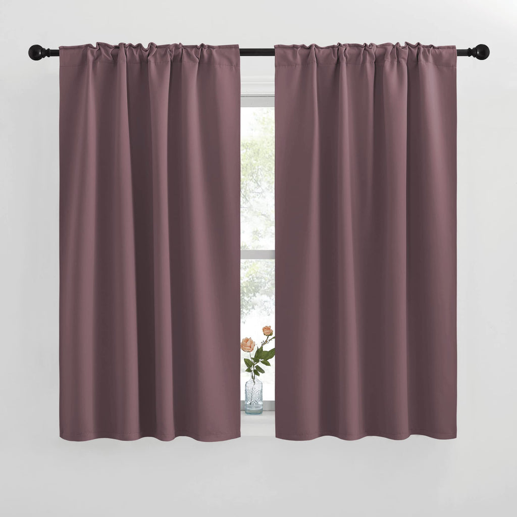 Nicetown Blackout Curtain Panels For Living Room - (Dry Rose Color) 42X50 Inch, 2 Panels Set, Room Darkening Blackout Drapes For Window