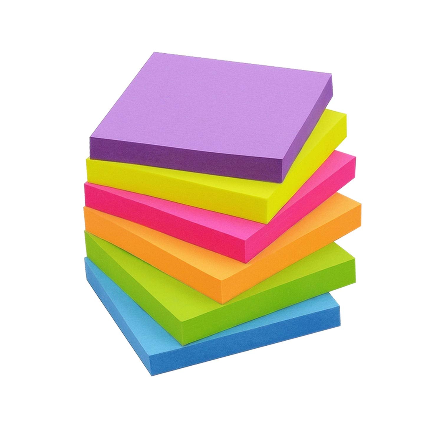 Sticky Notes 3X3 Inch Bright Colors Self-Stick Pads 48 Pads/Pack 90 Sheets/Pad Total 4320 Sheets