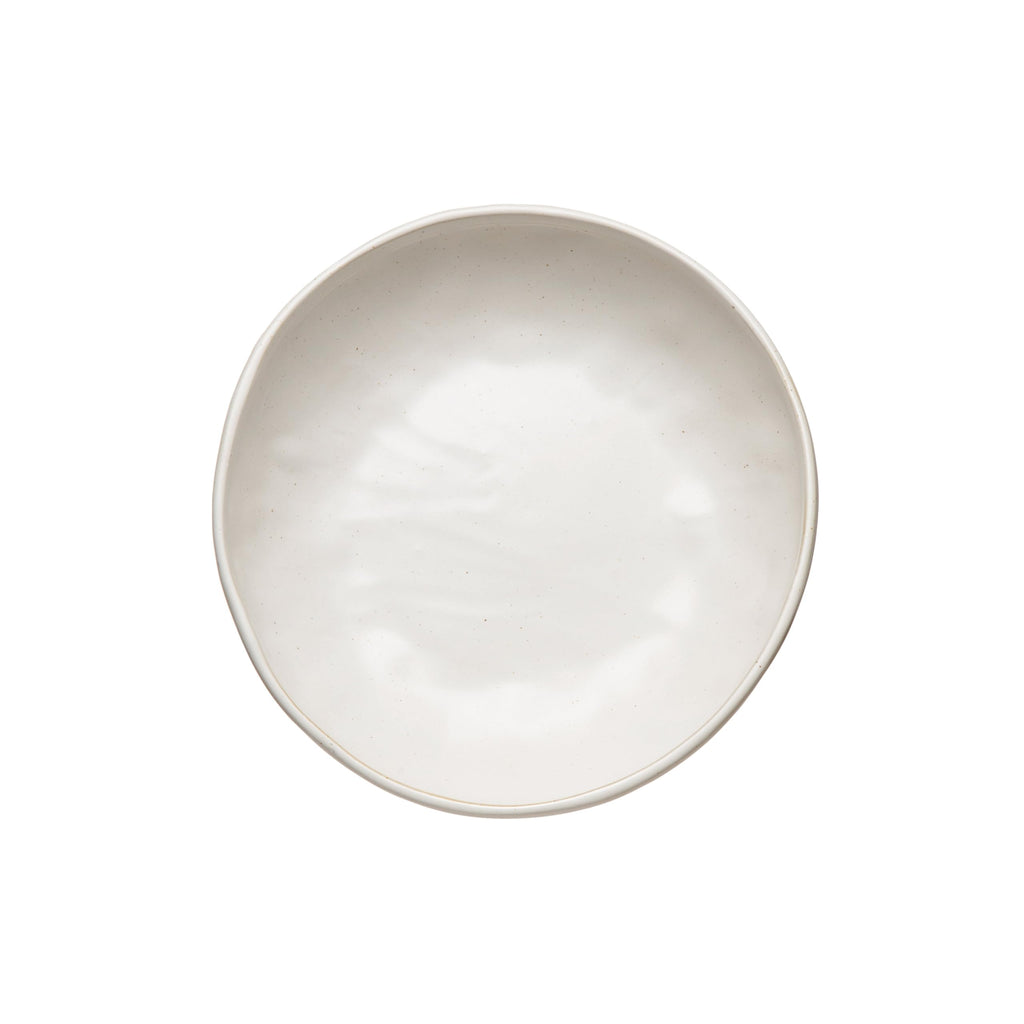 Creative Co-Op Stoneware Bowl W Reactive Glaze, White