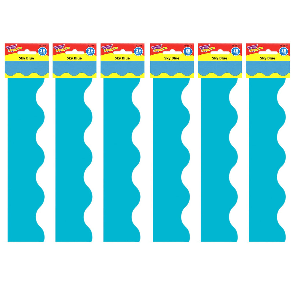Trend Sky Blue Terrific Trimmers, 39 Feet Per Pack, 6 Packs