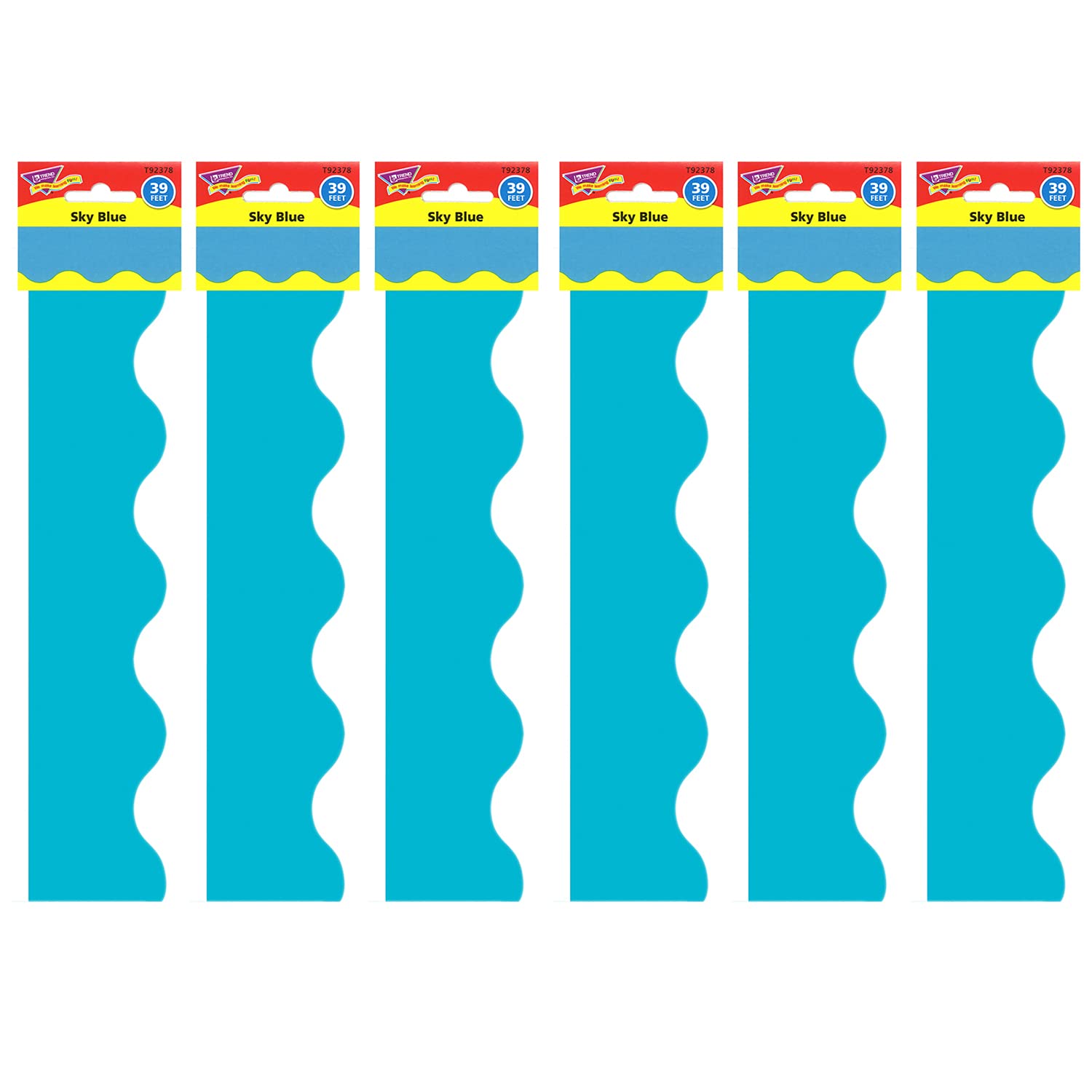 Trend Sky Blue Terrific Trimmers, 39 Feet Per Pack, 6 Packs