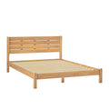 Walker Edison Isla Boho Slatted Headboard Queen Bedframe, Queen Size, Natural Pine