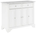 Crosley Furniture Avery Rolling Kitchen Island Storage Cart with Shelves, Microwave Stand, Coffee Bar, Distressed White