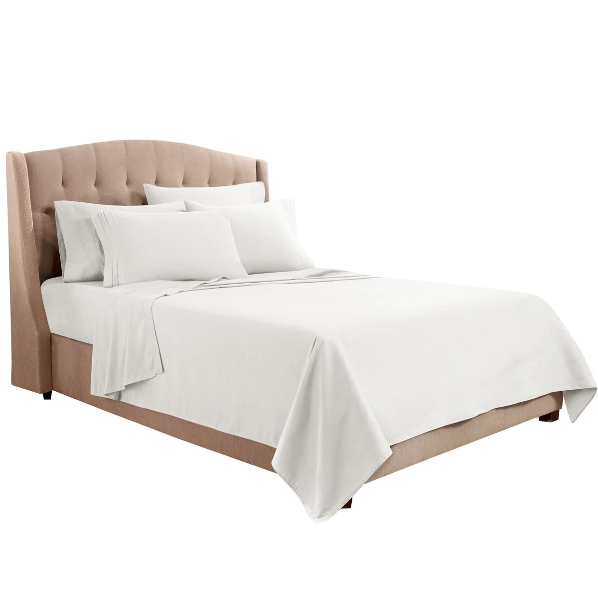 Clara Clark Twin Xl Sheets, 5 Piece Set - Hotel Luxury Sheets For Twin Xl Size Bed, Super Soft Bedding Sheets & Pillowcases, Twin Xl Size Sheets, White