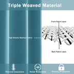 Jiuzhen Blackout Curtains With Tiebacks - Thermal Insulated, Light Blocking And Noise Reducing Grommet Curtain Drapes For Bedroom And Living Room, Set Of 2 Panels, Turquoise, 38 X 54 Inch Length