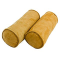 Blazing Needles Double-Corded Solid Microsuede Bolster Pillows with Inserts (Set of 2), 20" by 8", Lemon
