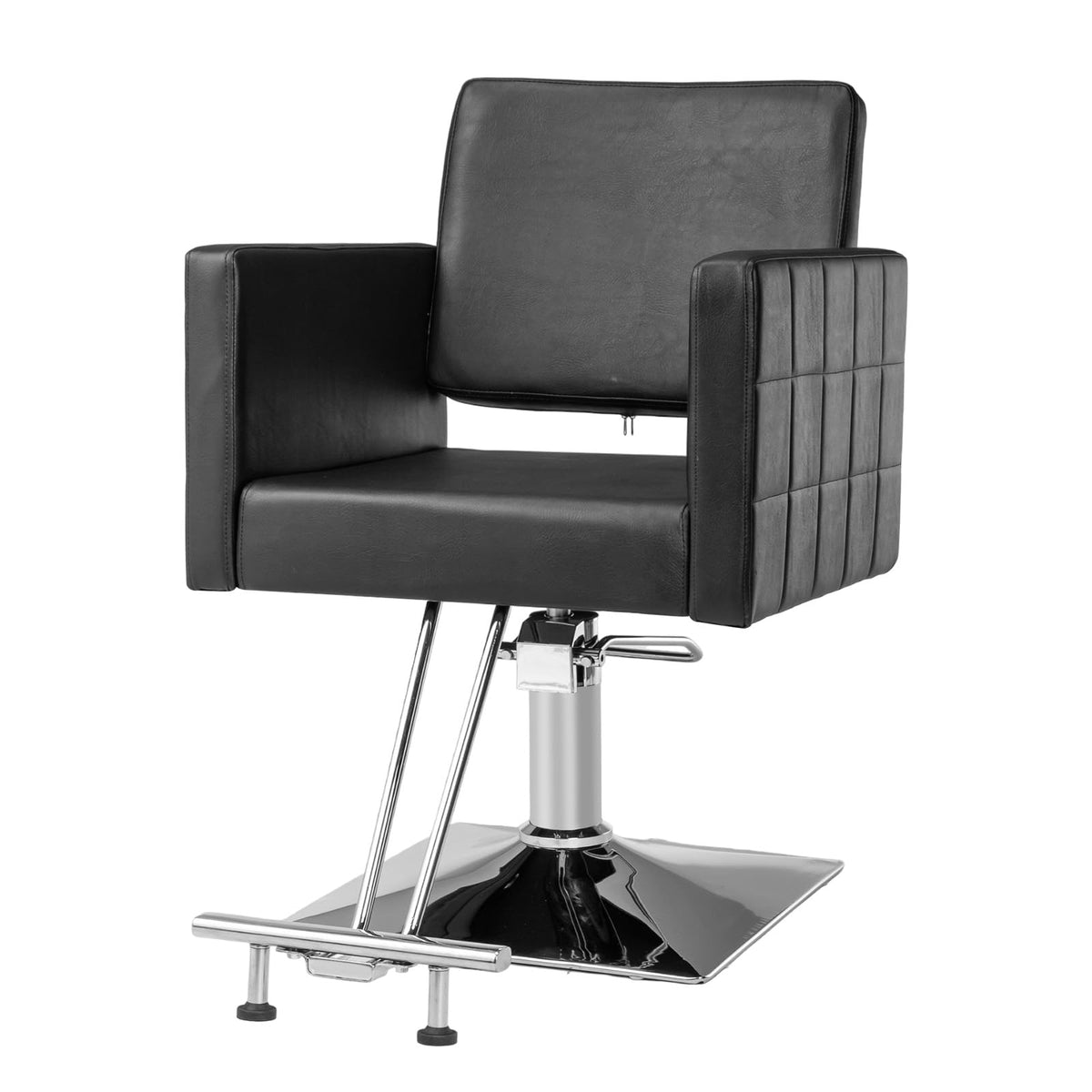 Bonnlo Salon Styling Chair for Hair Stylist Wide Seat, Hydraulic Barber Chair with Stainless Steel Footrest, Black Hair Salon Ch