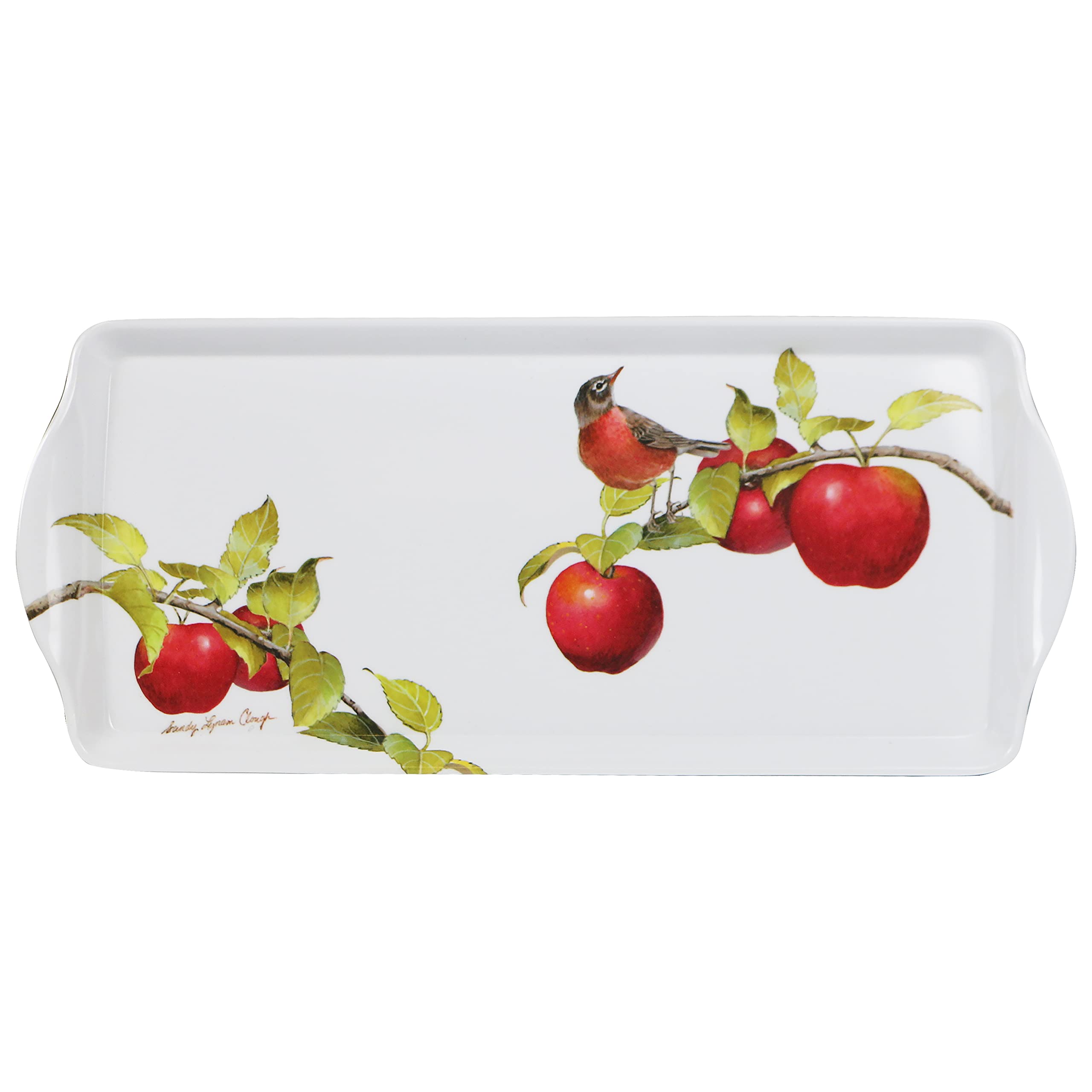 Calypso Basics Sanswich Reston Lloyd Collection by Sandy Clough Melamine Tidbit Rectangular Tray. Harvest Apple, Multicolor (069
