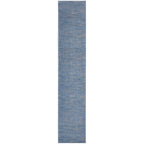 Nourison Essentials Solid Indoor/Outdoor Blue/Grey 2'2' X 20 Area Rug, Easy Cleaning, Non Shedding, Bed Room, Living Room, Dining Room, Deck, Patio, Backyard (2X20)