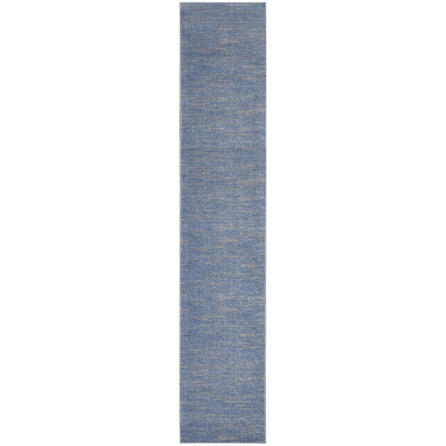 Nourison Essentials Solid Indoor/Outdoor Blue/Grey 2'2' X 20 Area Rug, Easy Cleaning, Non Shedding, Bed Room, Living Room, Dining Room, Deck, Patio, Backyard (2X20)