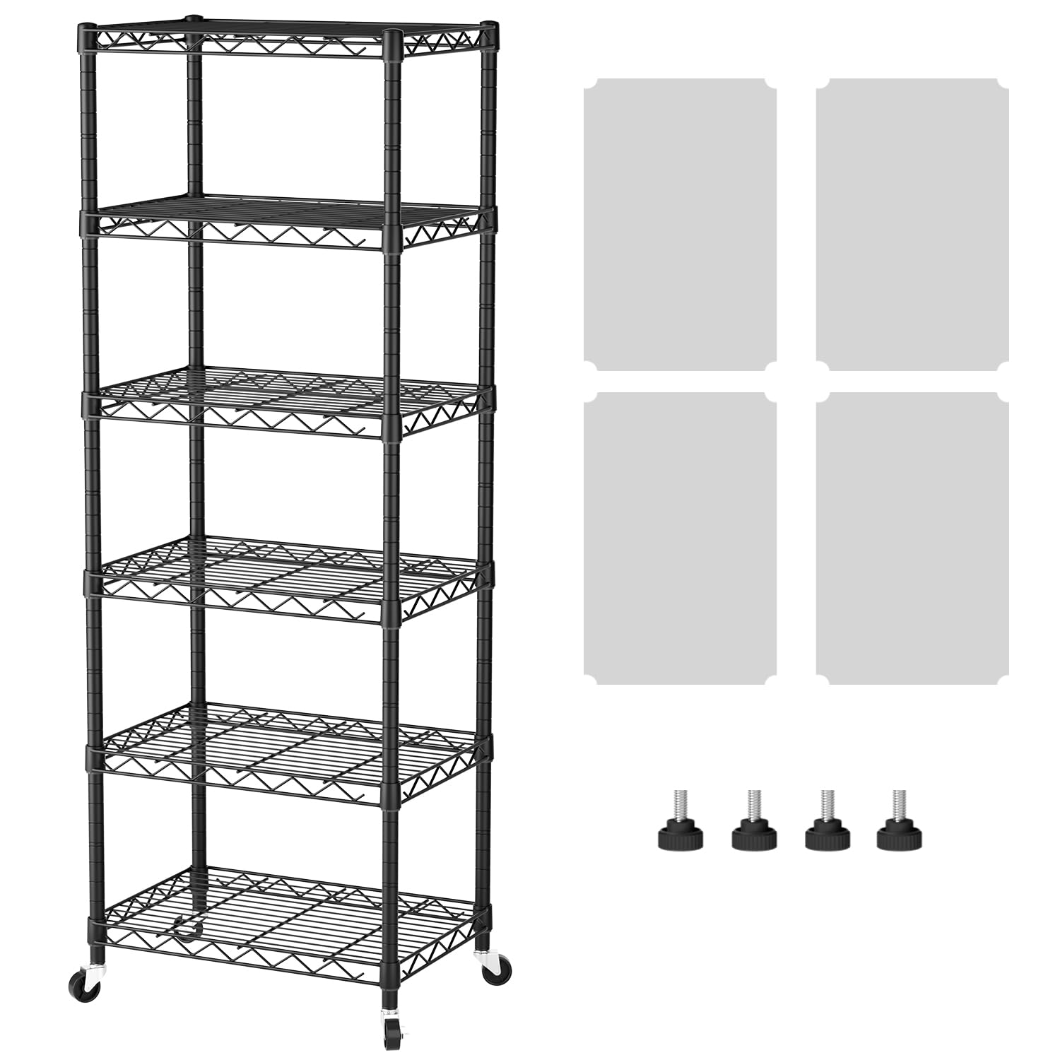 SINGAYE 6 Small Shelf Storage Wire Shelves Closet Bathroom Organizers Metal Pantry Kitchen Garage Shelving Unit Laundry Room Org