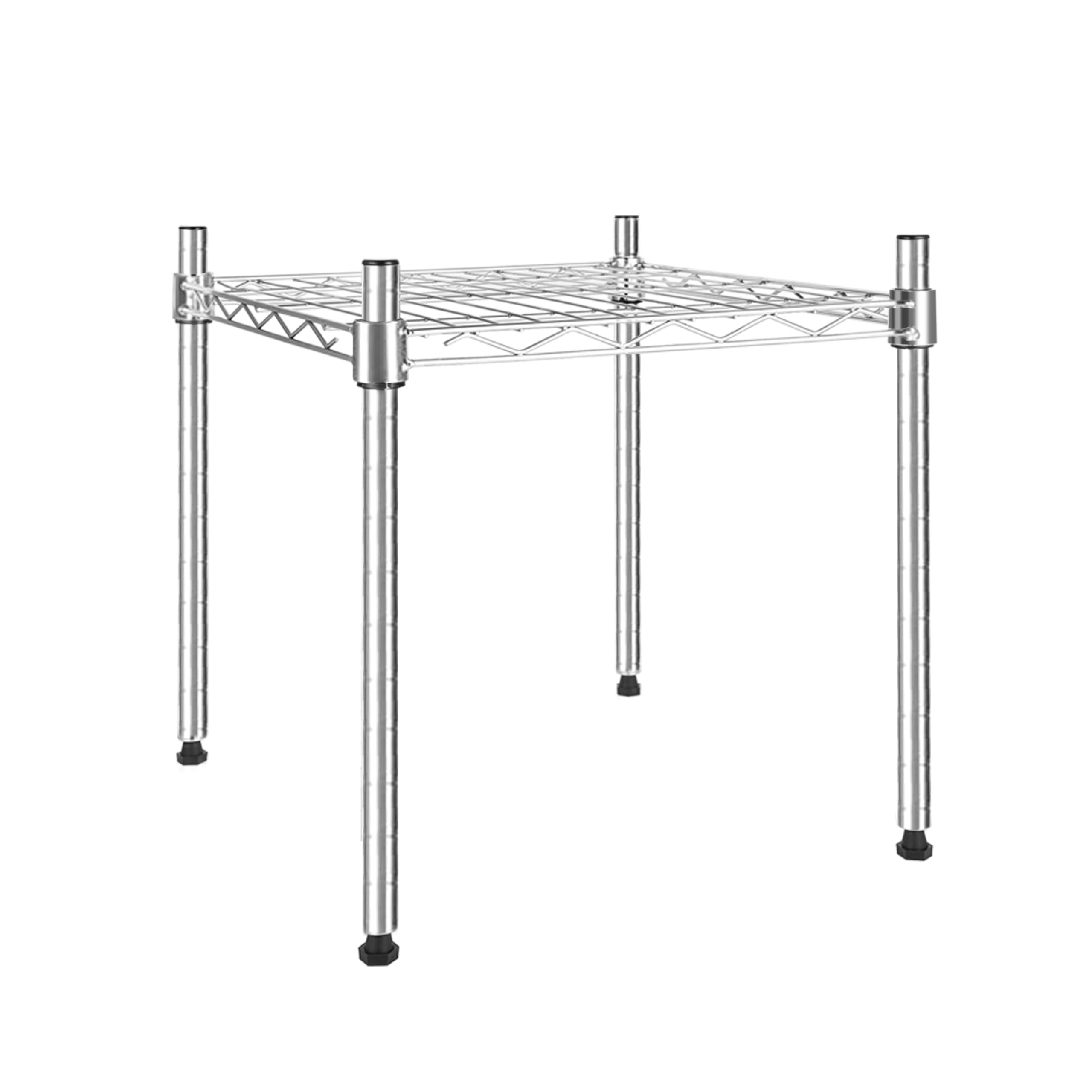 Simple Deluxe 1-Tier Shelving Unit, 15 W x 13.8 D x 15 H Wire Metal Stackable Storage, Chrome