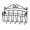 Spectrum Diversified Scroll Hooks Mount Entryway Mail & Keys, Wall Letter Holder For Home & Office Organization, Black