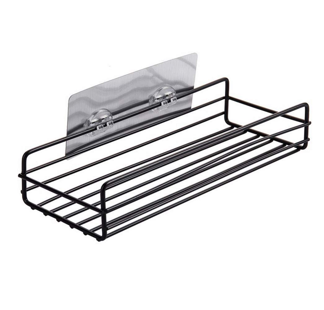 ZURATO PunchFree Multipurpose Kitchen Bathroom Metal Storage Shelf Wall Holder Rack Organizer with Strong Magic Sticker Shower