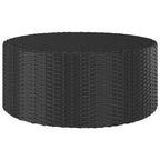 vidaXL Tea Table Black 26.8"x26.8"x11.8" Poly Rattan