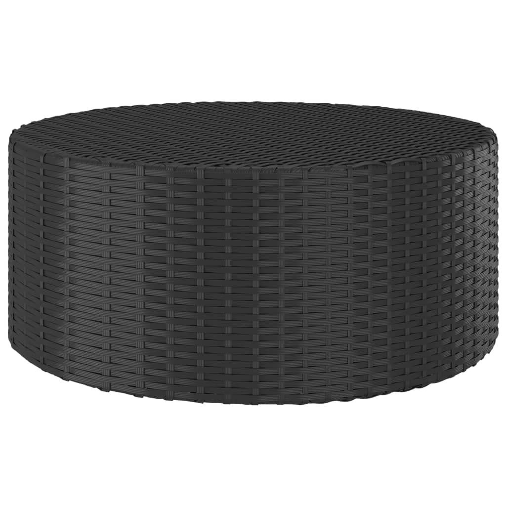 vidaXL Tea Table Black 26.8"x26.8"x11.8" Poly Rattan