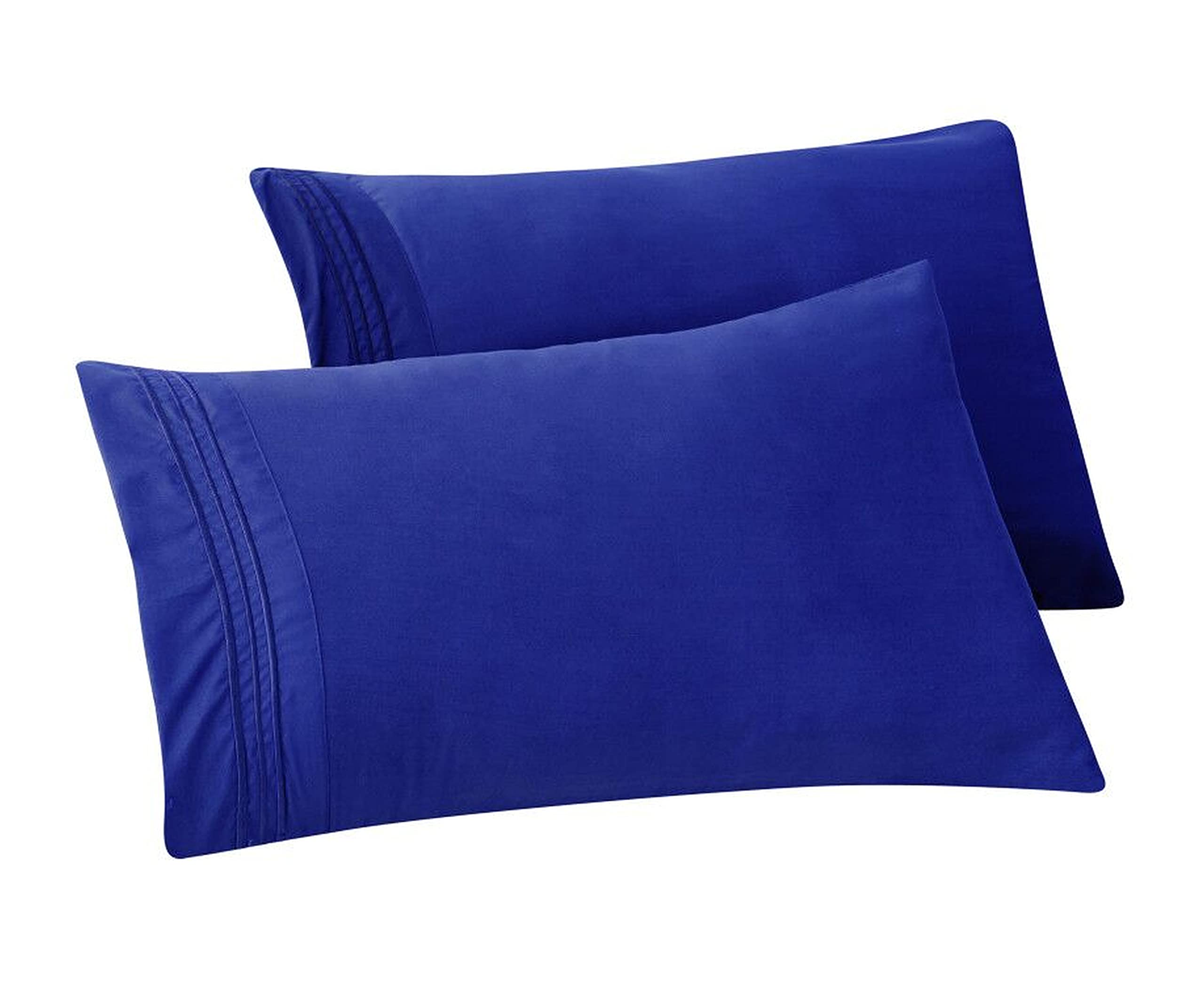 Elegant Comfort Solid Pillowcases 1500 Premium Hotel Quality Microfiber - Smooth Weave, Wrinkle And Stain Resistant, Easy Slip-O