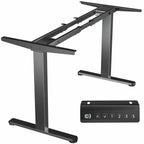 Vivo Electric Sit Stand Desk Frame, Dual Motor Memory Controller Height Adjustment, Frame Only, Black, Desk-E-200B