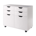 Winsome Halifax Storage Mobile Cabinets, 2 Doors, 4 Drawers, for Home Office, White