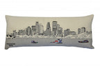 HomeRoots Cream 35' White Minneapolis Daylight Skyline Lumbar Decorative Pillow