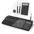 Towon Desktop Glass Whiteboard With Basic Calculator, 12 Digit Lcd Display, Desk Organizers With Accessories For Office, Home, S