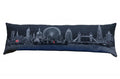HomeRoots Grey 45' Black and White London Nighttime Skyline Lumbar Decorative Pillow