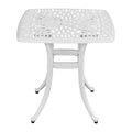 Vingli 21” Cast Aluminum Outdoor Side Table With 1.6” Umbrella Hole, All Weather Square Patio Coffee Table Porch Table Outdoor Bistro Table Outdoor End Table (White)…