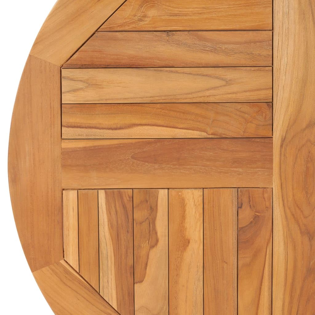 vidaXL 31.5 Round Solid Teak Wood Table Top - Weather-Resistant Dining Surface, Brown, Smooth Finish for Home or Commercial Use