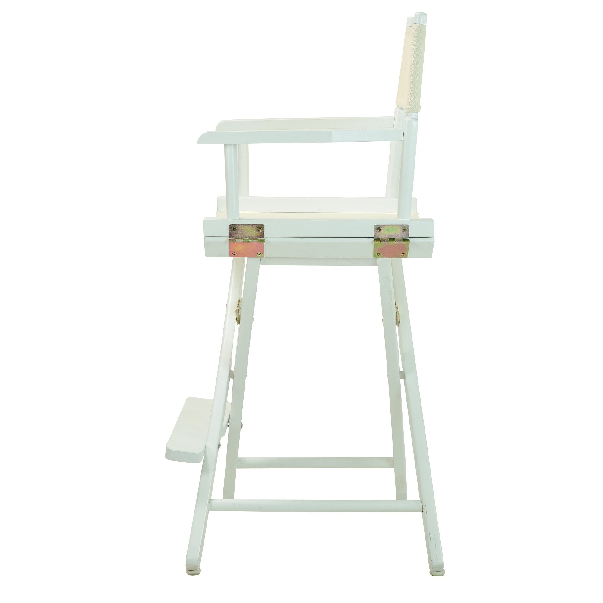 Casual Home 24" Director'S Chair White Frame With Wheat Canvas, Counter Height