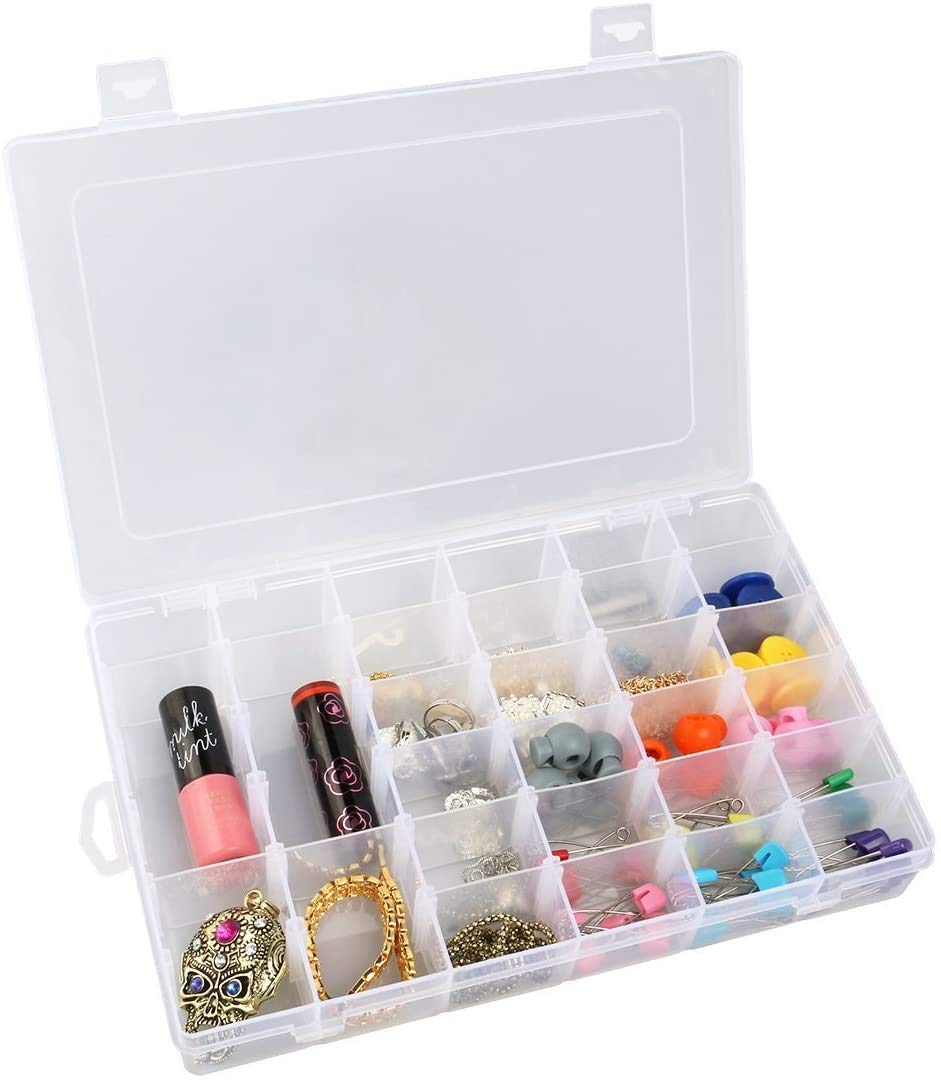 INKULTURE Celebrationgift 36 Adjustable Multipurpose Plastic Rectangular Storage Box for Jewellery Medicine Pills Tools, Medium,