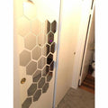 Hexagon Wall Decals, H2MTOOL 12 PCS Large Removable Acrylic Mirror Wall Stickers for Home Living Room Bedroom Decor (9cm, Silver